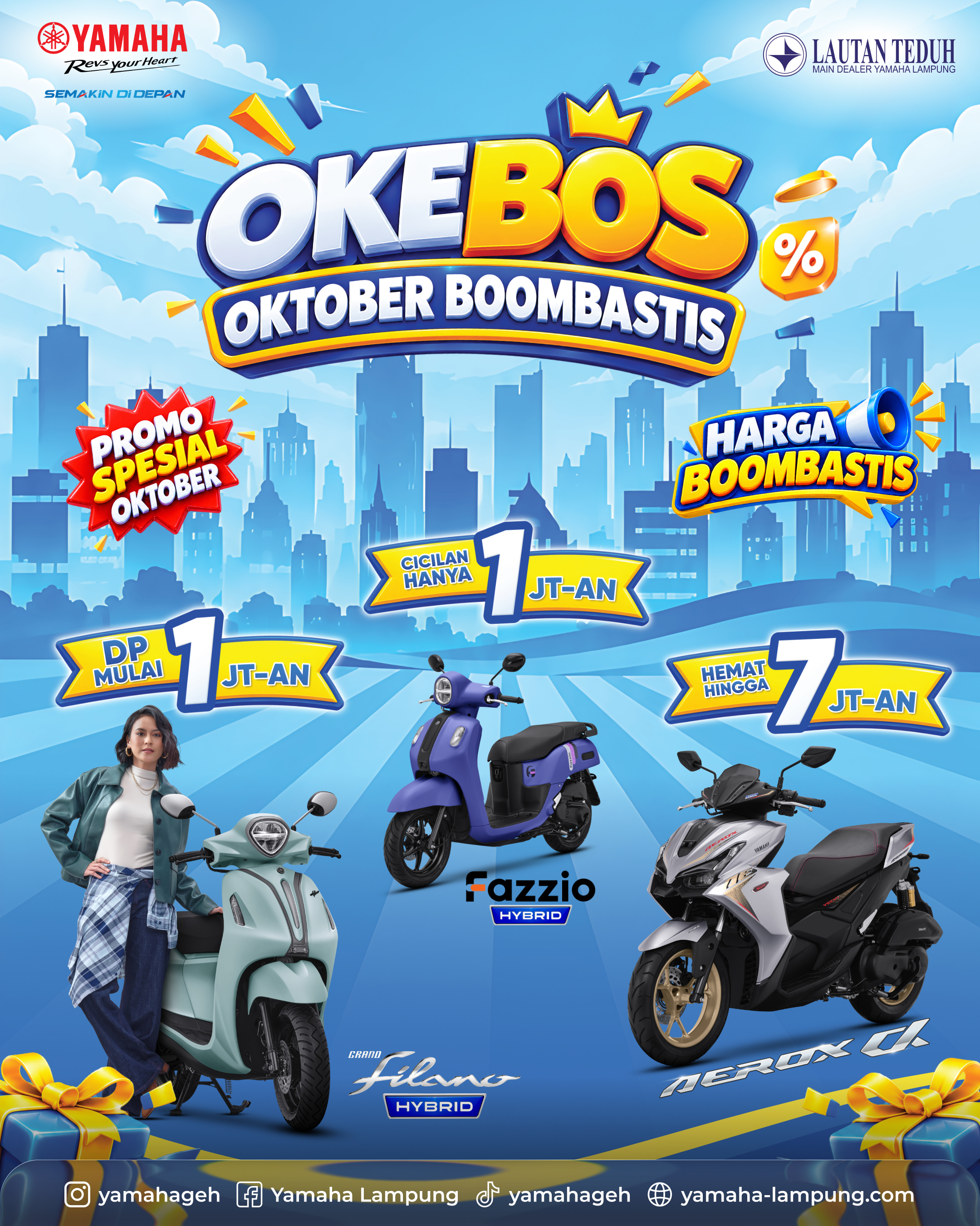 Promo Oktober Boombastis Yamaha Lampung, DP Mulai 1 Jutaan